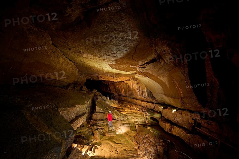 Karst cave, speleologist, Krizna jama, Cerknica, Carniola, Slovenia, Europe