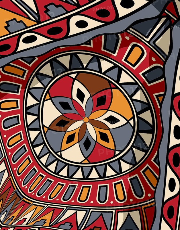 Tribal art background composition, vector illustration