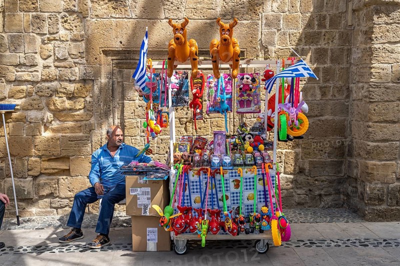 Mobile stand with toys in Nicosia, Cyprus, Europe