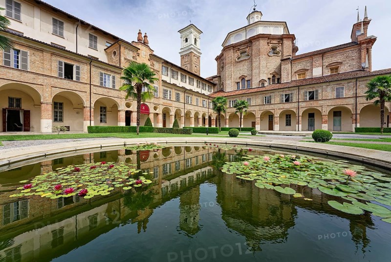 Hotel I Somaschi, Monastero di Cherasco, former monastery with monastery garden, Madonna del Popolo, Baroque, Cherasco, Province of Cuneo, Langhe, Piedmont, Italy, Europe