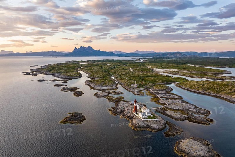 Tranoy Fyr Lighthouse, Tranoy Fyr, Hamaroy, Ofoten, Vestfjord, Nordland, Norway, Europe