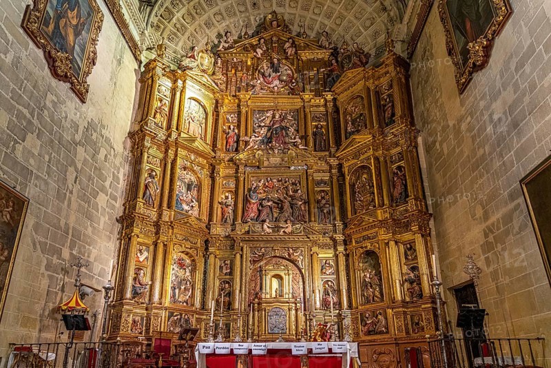 Altar of the Basilica of Santa MarÃ­a de la Asuncion in Arcos de la Frontera, Andalusia, Spain, Europe