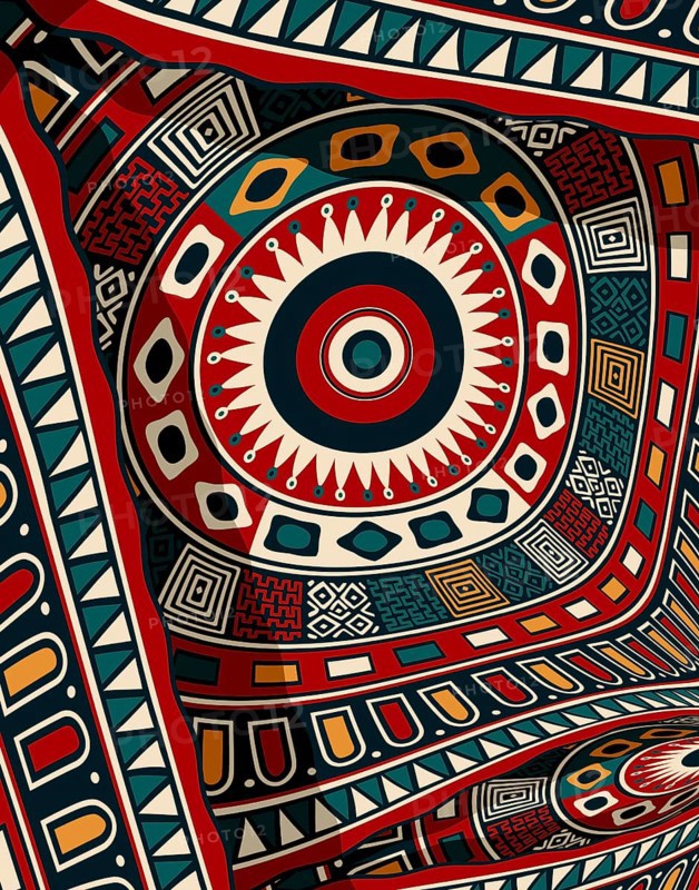 Tribal art background composition, vector illustration