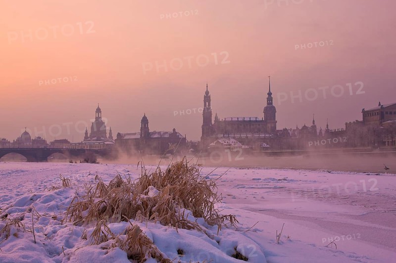 Dresden morning fog over the Elbe
