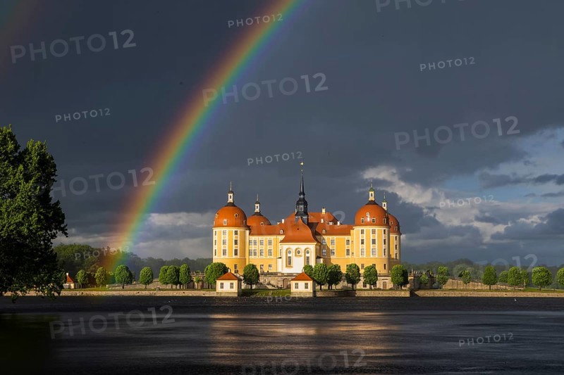 Thundershowers over the Baroque Moritzburg Castle