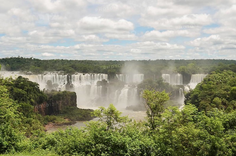 Beautiful photo of the Iguassu Falls, the highest water flow in the world's cataracts, Foz do Iguacu, Parana, Brazil, South America