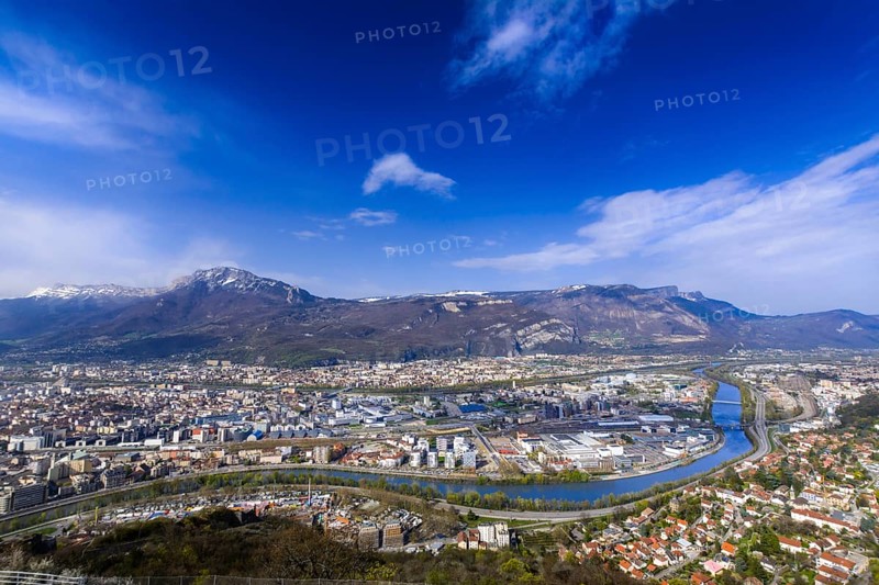 Grenoble city seeing from Bastille viewpoint