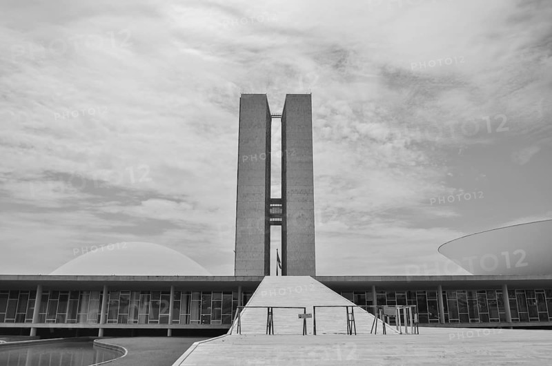 BrasÃ­lia, Distrito Federal, Brazil, October 25 -2014: National Congress, located in the Plaza of the Three Powers, work of the architect Oscar Niemeyer, South America