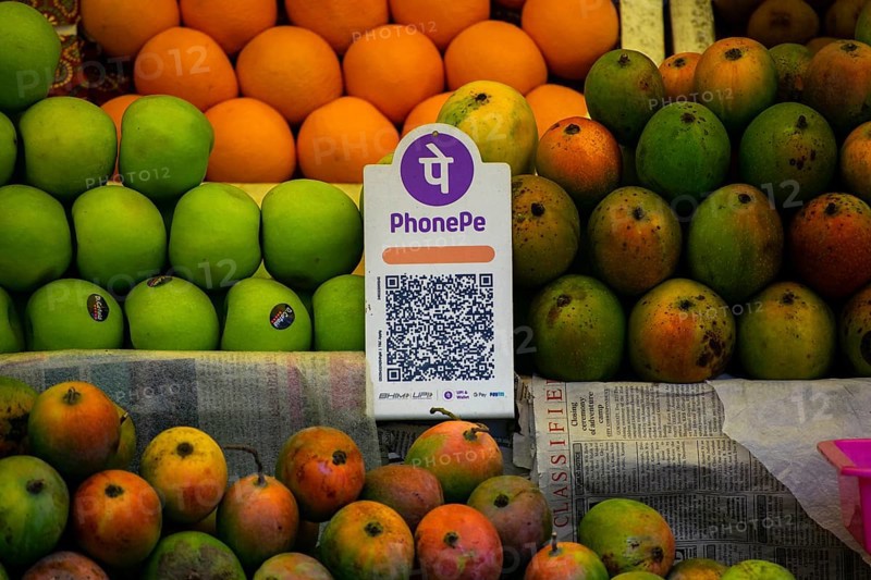 A Unified Payment Interface (UPI) barcode, or QR code, is kept at a stall for customers to make digital payments Guwahati, India Friday, April 14, 2023