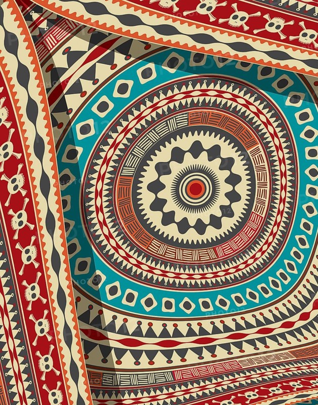 Tribal art background composition, vector illustration