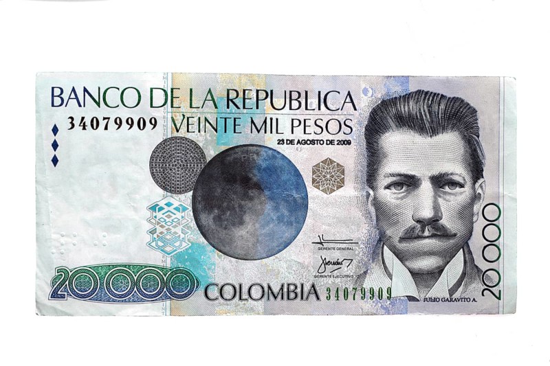 Colombian pesos, banknotes, Colombia, South America