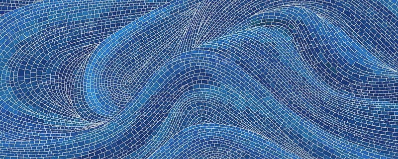 Mosaic art waves texture, vector background