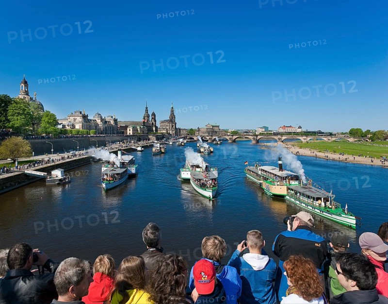 Steamboat parade on the Elbe