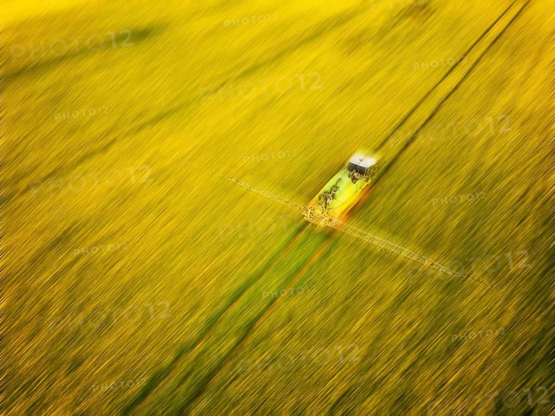 Crop protection products are applied to a rapeseed field on the outskirts of Dresden