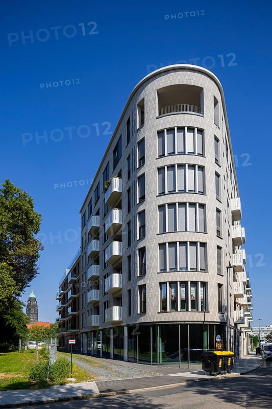 First building of the new development of the former Robotron site on Bürgerwiese completed and occupied, Robotron Areal, Dresden, Saxony, Germany, Europe