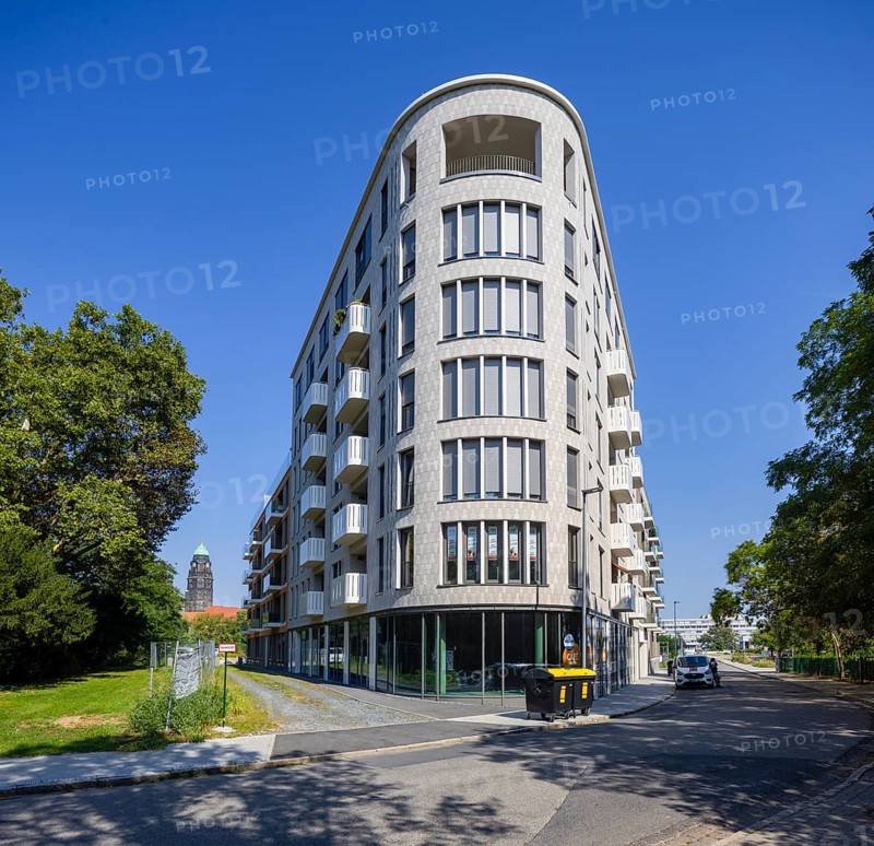 First building of the new development of the former Robotron site on Bürgerwiese completed and occupied, Robotron Areal, Dresden, Saxony, Germany, Europe