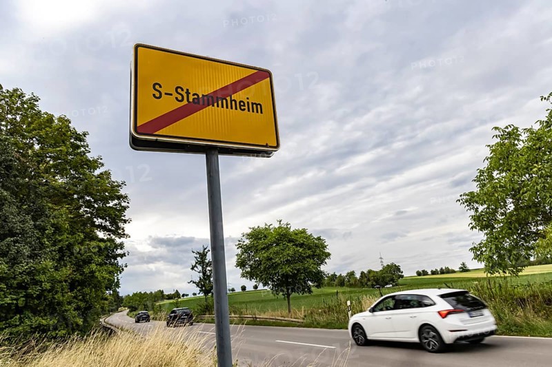 Place-name sign of Stuttgart-Stammheim, Stuttgart, Baden-Württemberg, Germany, Europe