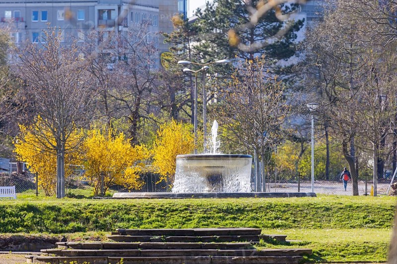 Bürgerwiese and Blüherpark, the courtyard fountain was rebuilt in 2008 according to historical photos