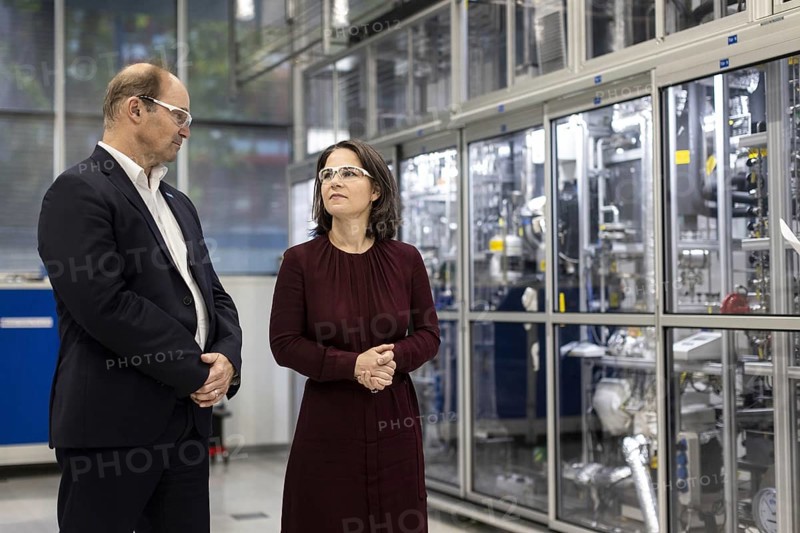 Annalena Bärbock (Bündnis 90 Die Grünen), Federal Minister for Foreign Affairs, photographed during a visit to BASF headquarters together with Martin Brudermüller, CEO of BASF, in Ludwigshafen, 19.07.2023., Ludwigshafen, Germany, Europe