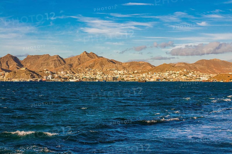 View over fisher port and city. San Vincente. Mindelo. Cabo Verde. Africa