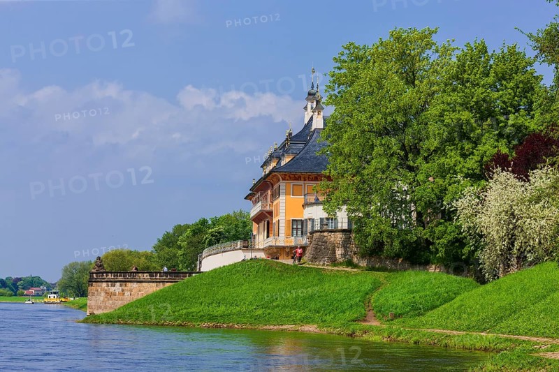 Pillnitz Palace Park in spring, Water Palace