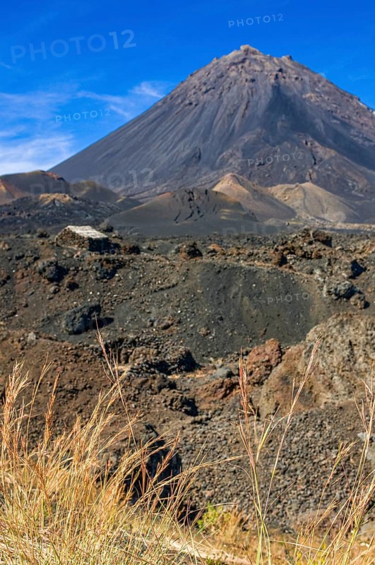 Stonehouse near vulcano on Fogo. Cabo Verde. Africa