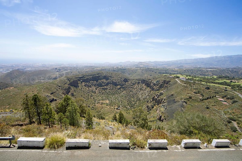 Caldera de Bandama in the Bandama Natural Park or Monumento Natural de Bandama, Las Palmas Province, Gran Canaria, Canary Islands, Spain, Europe
