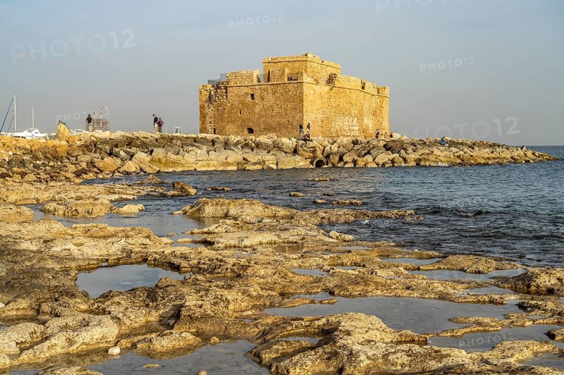 The medieval fort at the port of Paphos, Cyprus, Europe