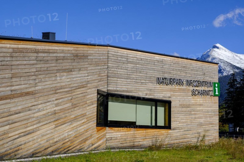 Information centre, Scharnitz nature park Park Centre, Karwendel Valley and Upper Isar, Scharnitz, Karwendel Mountains, Tyrol Austria