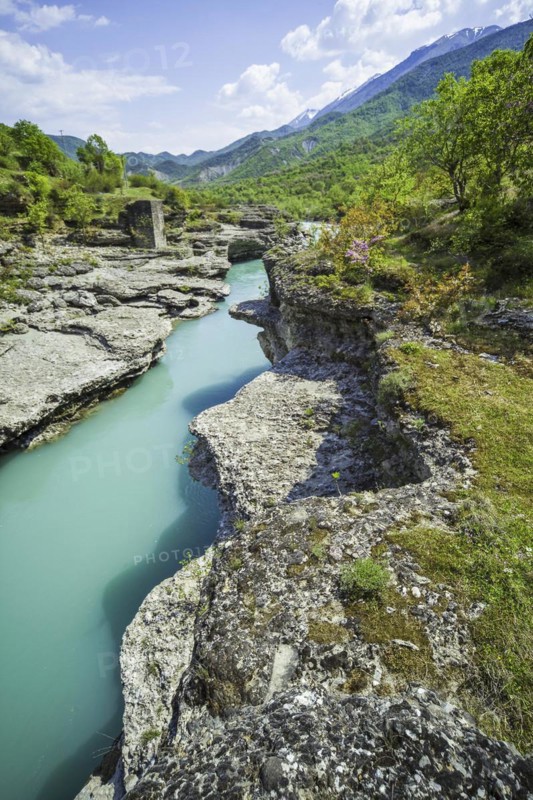 Valley of the Vjosa, the Vjosë is one of the few larger natural rivers in Europe, National Park Wild River Vjosa, Përmet, Qark Gjirokastra, Albania, Europe