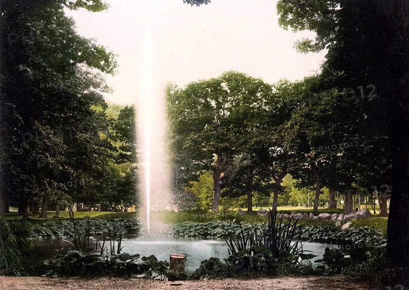 Unter den Eichen, Park in Bad Harzburg in the Harz Mountains, Lower Saxony, Historic, digitally enhanced reproduction of a photochrome print from 1898