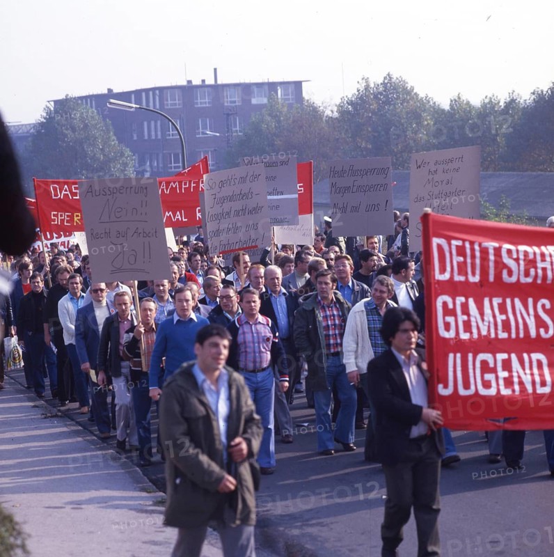 DEU, Germany: The historical slides from the times 80-90s, Dortmund. DGB demonstration against unemployment and for the right to strike 90s