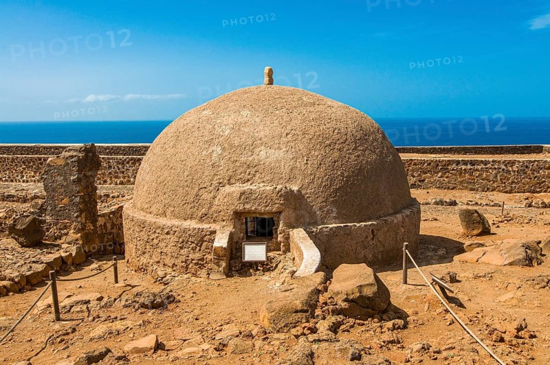 Fortress in dry landscape. Ciudad Velha. Cidade Velha. Santiago. Cabo Verde. Africa