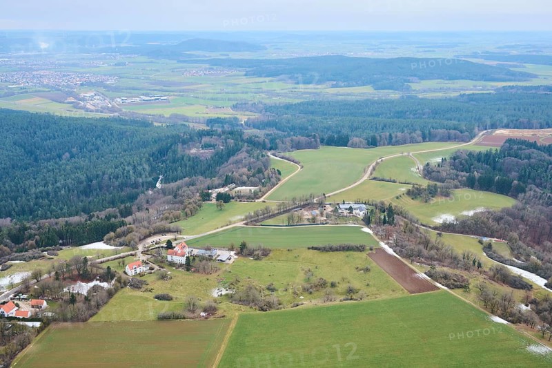 Aerial view of the area around Neumarkt in der Oberpfalz, Bavaria, Germany, Europe