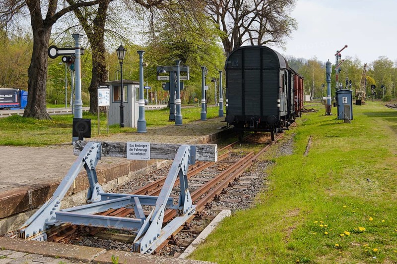 Goods wagon on the siding, railway museum, Vienenburg, Goslar, Harz, Lower Saxony, Germany, Europe