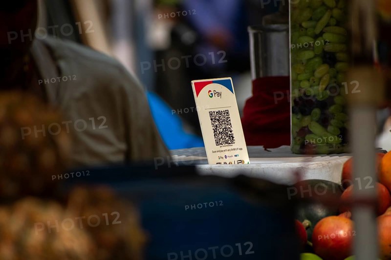 A Unified Payment Interface (UPI) barcode, or QR code, is kept at a stall for customers to make digital payments Guwahati, India Friday, April 14, 2023