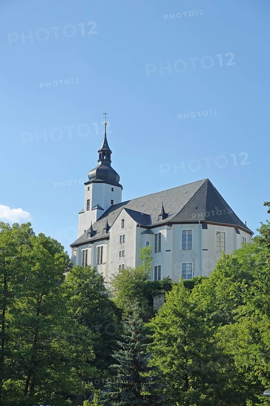 Baroque St. George's Church, Schwarzenberg, Westerzgebirge, Ore Mountains, Saxony, Germany, Europe