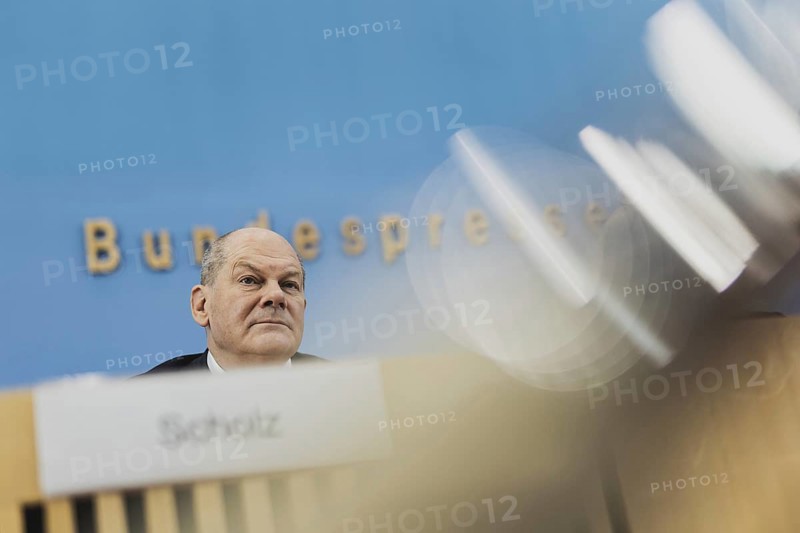 Olaf Scholz (SPD), Federal Chancellor, recorded at a federal press conference on current domestic and foreign policy issues Berlin, 14.07.2023., Berlin, Germany, Europe