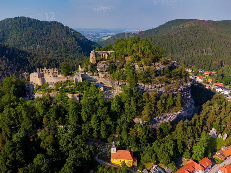 Oybin Castle and Monastery Ruins in the Zittau Mountains