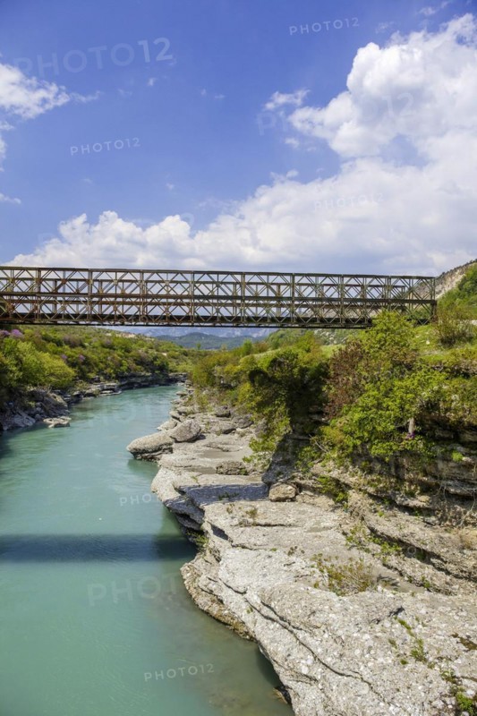 Valley of the Vjosa, the Vjosë is one of the few larger natural rivers in Europe, National Park Wild River Vjosa, Përmet, Qark Gjirokastra, Albania, Europe