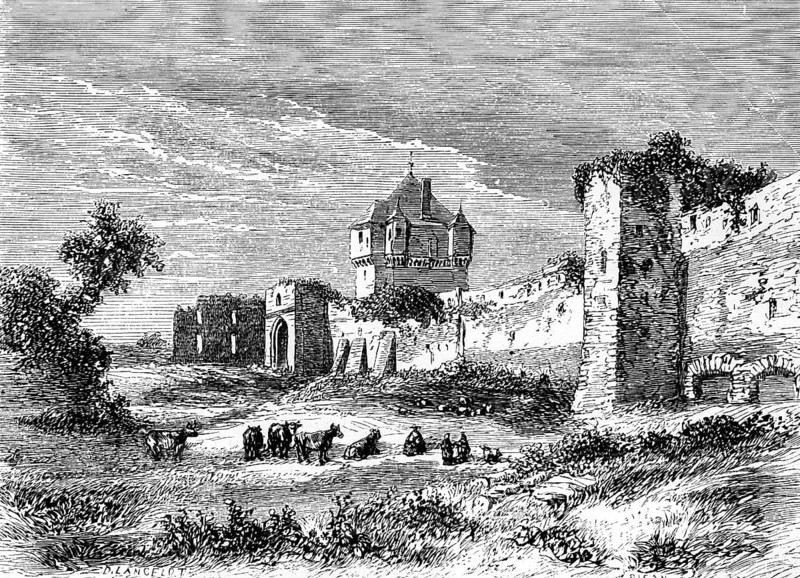 Andernach, city wall, Rhineland-Palatinate, Rhine, romantic Rhine valley, Germany, Le Rhin, Victor Hugo, historical illustration c. 1843, Europe