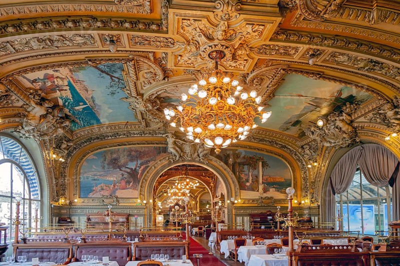 Le Train Bleu inside Gare de Lyon station Paris France