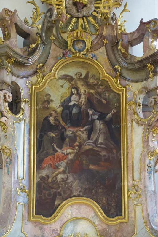 St. John Nepomuk Catholic Church, sacred art, painting, oil painting, Christian depiction, Wilflingen, Langenenslingen parish, Baden-Württemberg, Germany, Europe