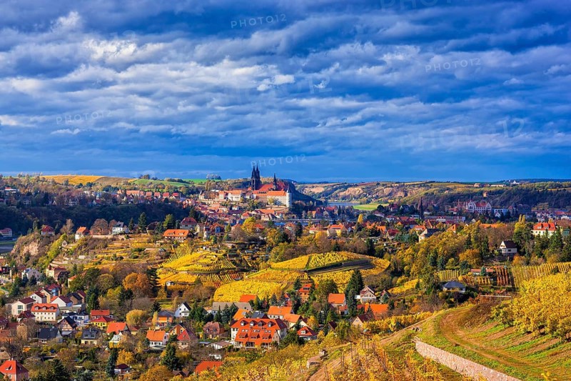 View from the Spaargebirge to Meissen