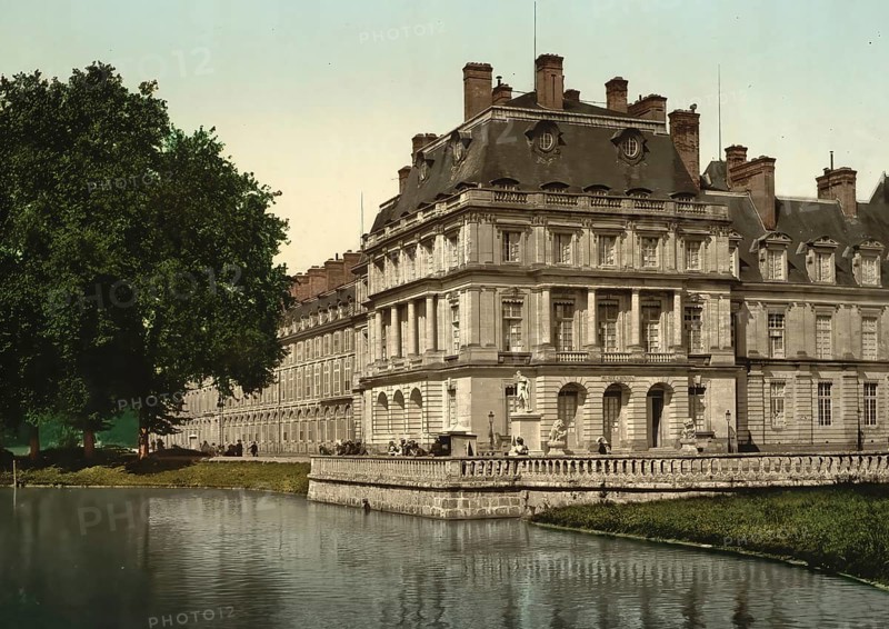 Fontainebleau Castle, Ile-de-France, France, c. 1890, Historic, digitally enhanced reproduction of a photochrome print from 1895, Europe