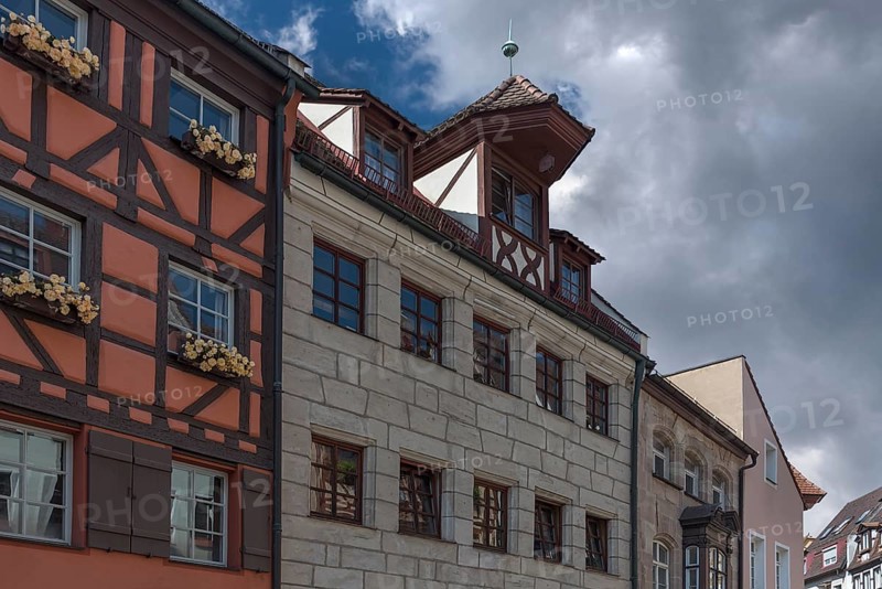 Historic roof lift bay, Weissgerbergasse 23, Nuremberg, Middle Franconia, Bavaria, Germany, Europe