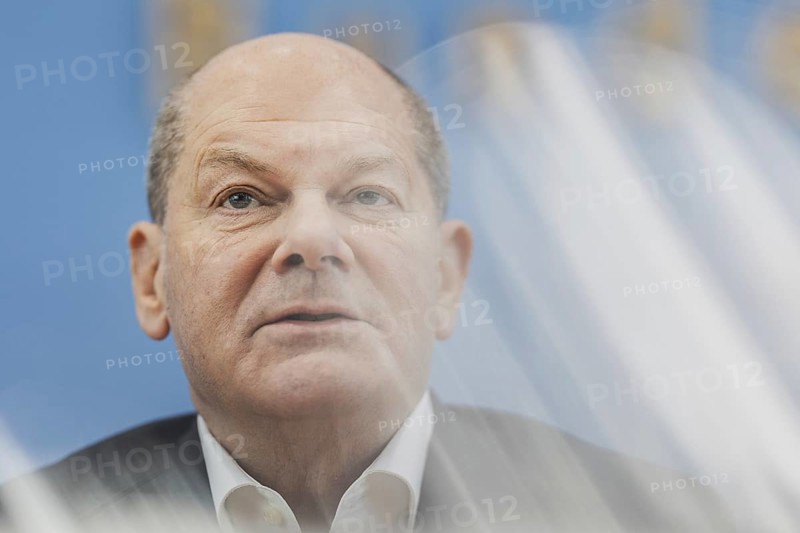 Olaf Scholz (SPD), Federal Chancellor, recorded at a federal press conference on current domestic and foreign policy issues Berlin, 14.07.2023., Berlin, Germany, Europe