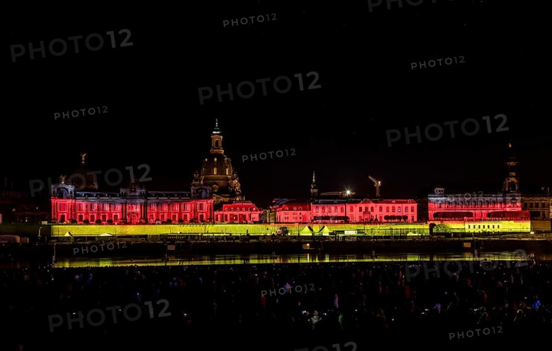 Light and Fire Shohw for the Day of German Unity in Dresden