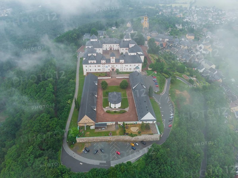 Augustusburg in fog and rain