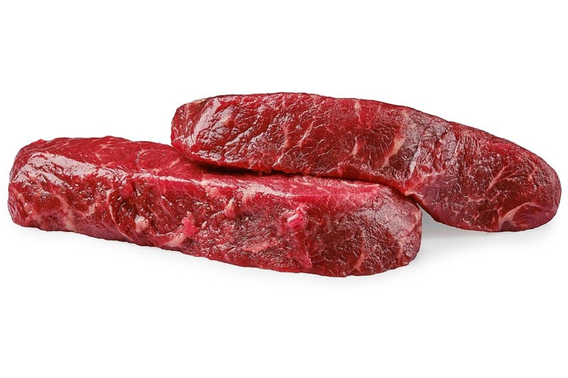Raw strip steak boneless isolated on white background
